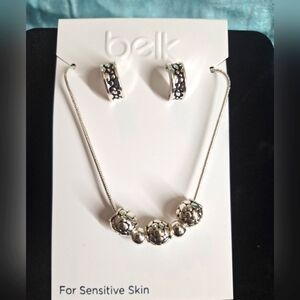 BELK SILVER JEWELRY SET HYPOALLERGENIC